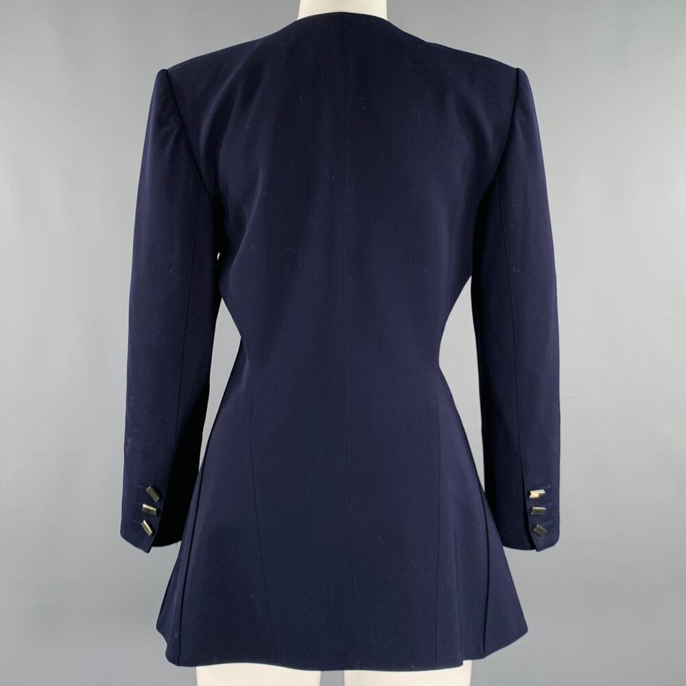 CLAUDE MONTANA Size S Purple Wool Shoulder Pads Jacket - Picture 4 of 8